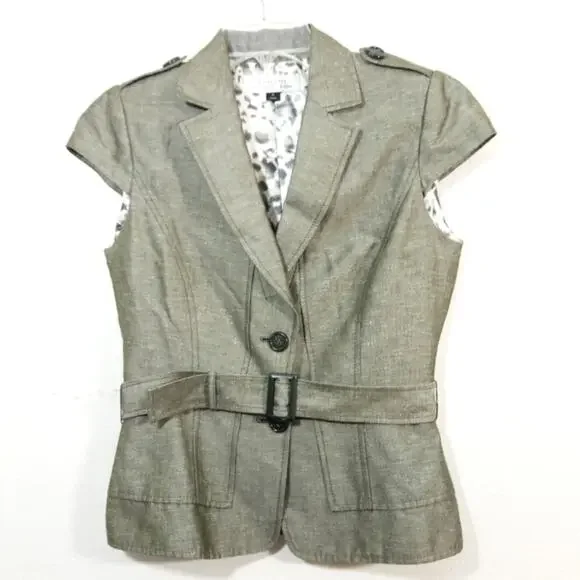 Tahari Arthur Levine linen blend blazer jacket 4 - Picture 7 of 11